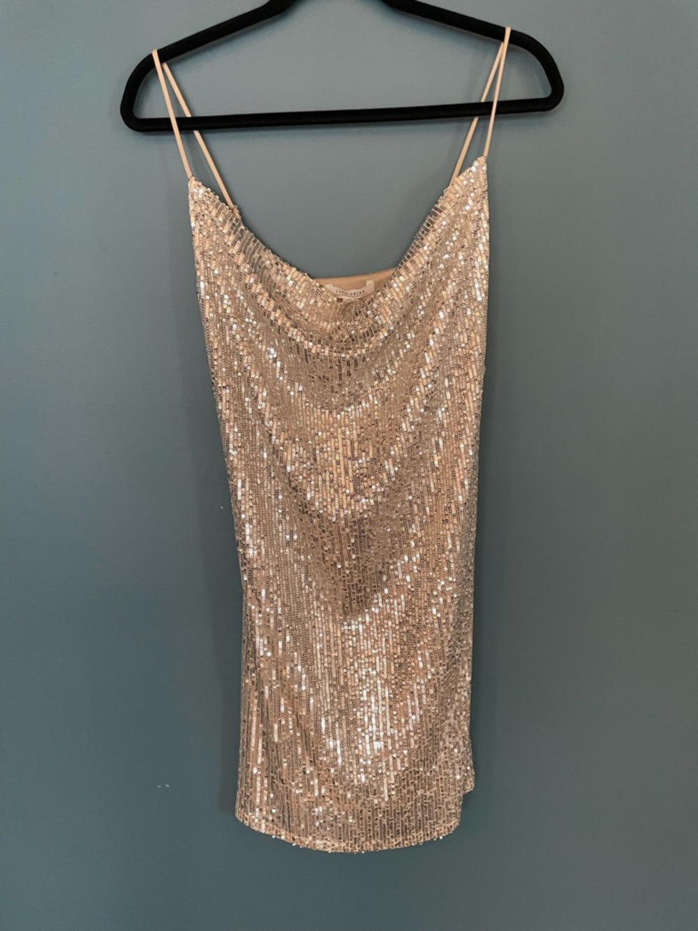 NWT Gold STUNNING 12th Tribe Sequin Slip Dress in Champagne gold
